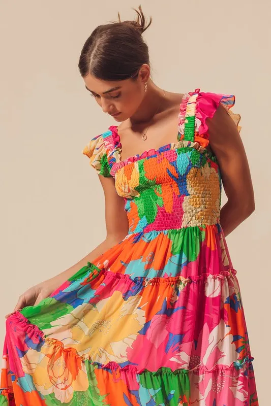 Tropical Floral Maxi Dress