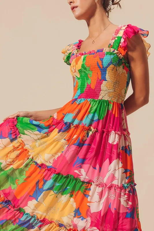 Tropical Floral Maxi Dress