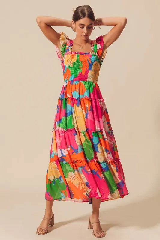 Tropical Floral Maxi Dress