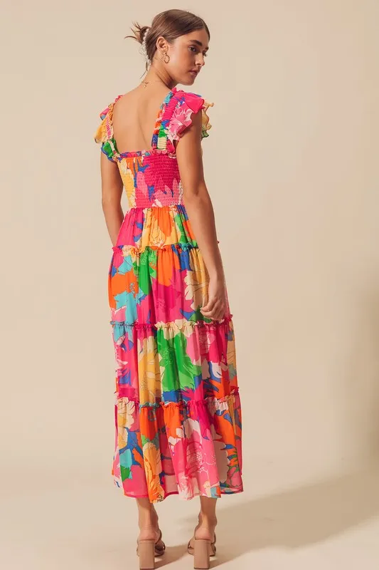 Tropical Floral Maxi Dress