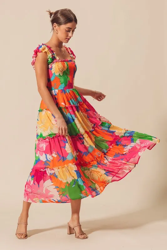 Tropical Floral Maxi Dress