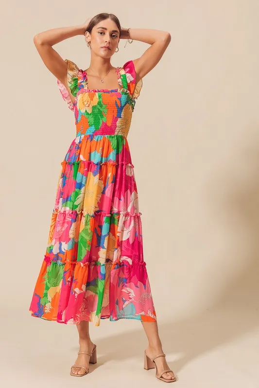 Tropical Floral Maxi Dress