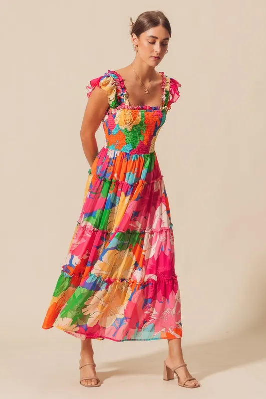 Tropical Floral Maxi Dress