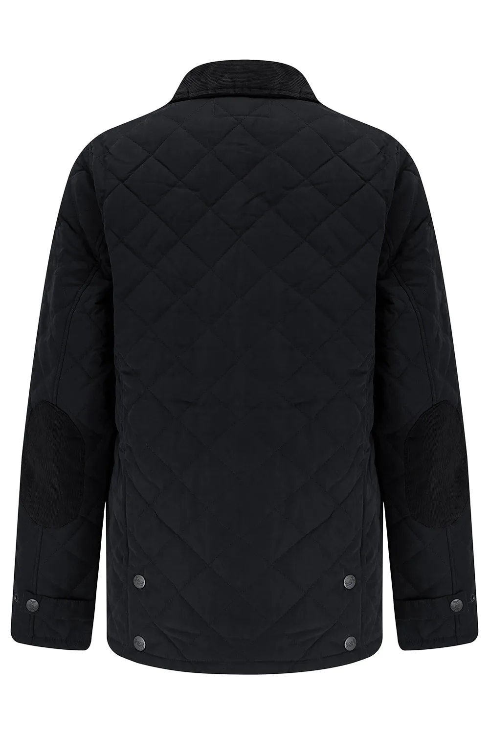 Tweed Outdoor Quilted Coat in Black