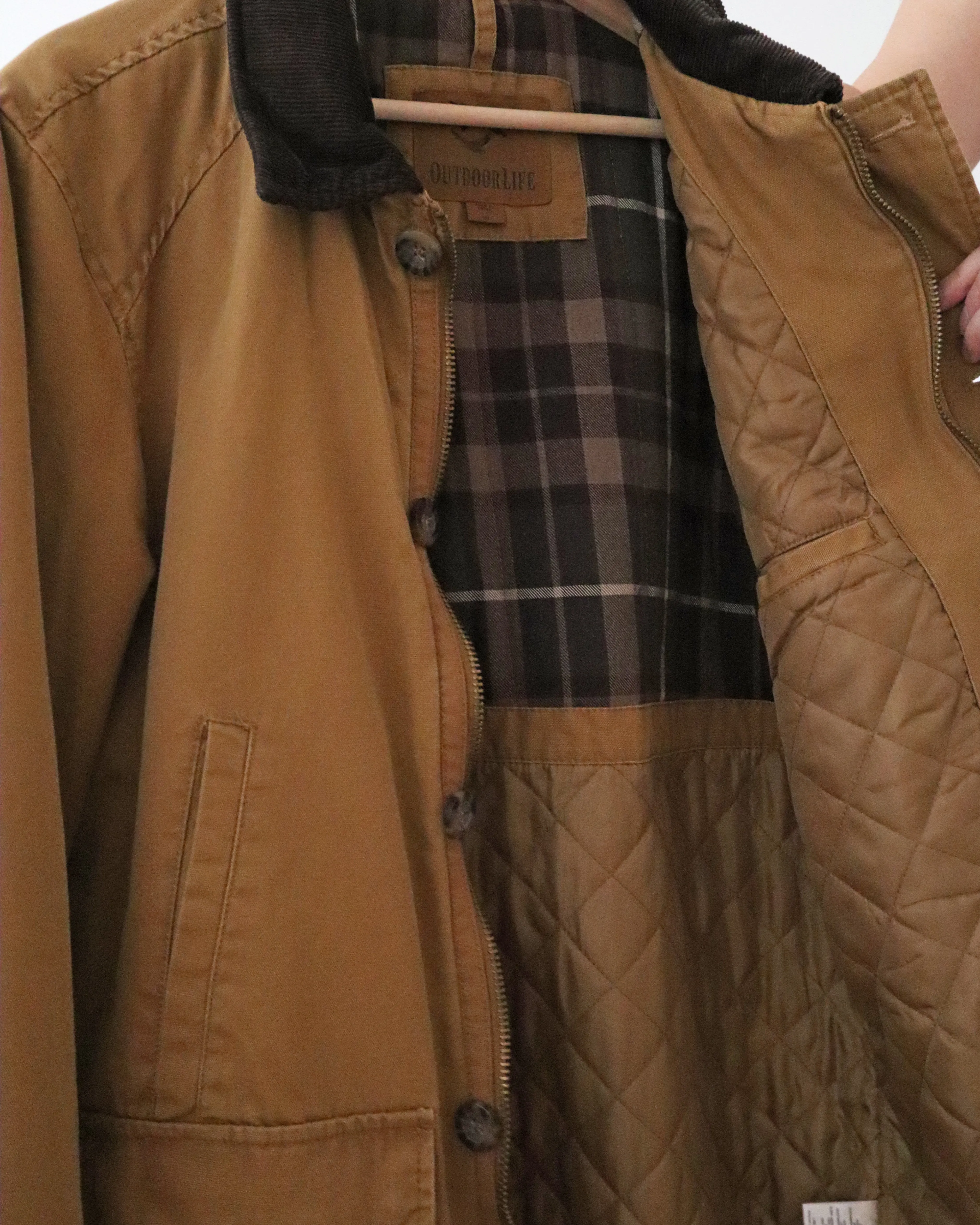 Vintage Camel Quilted Chore Coat (S)
