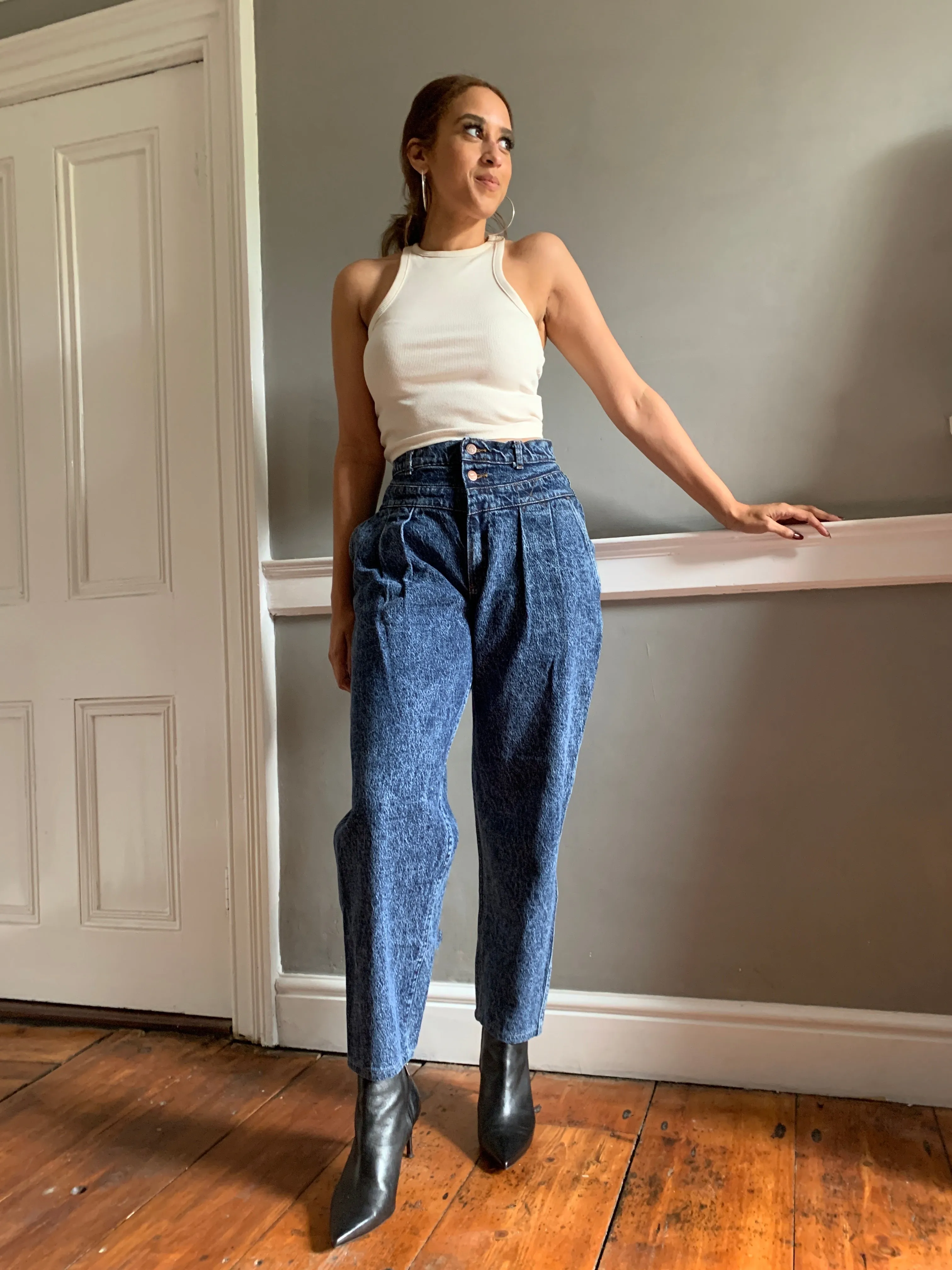 Vintage Lee stonewash seamed jeans W28