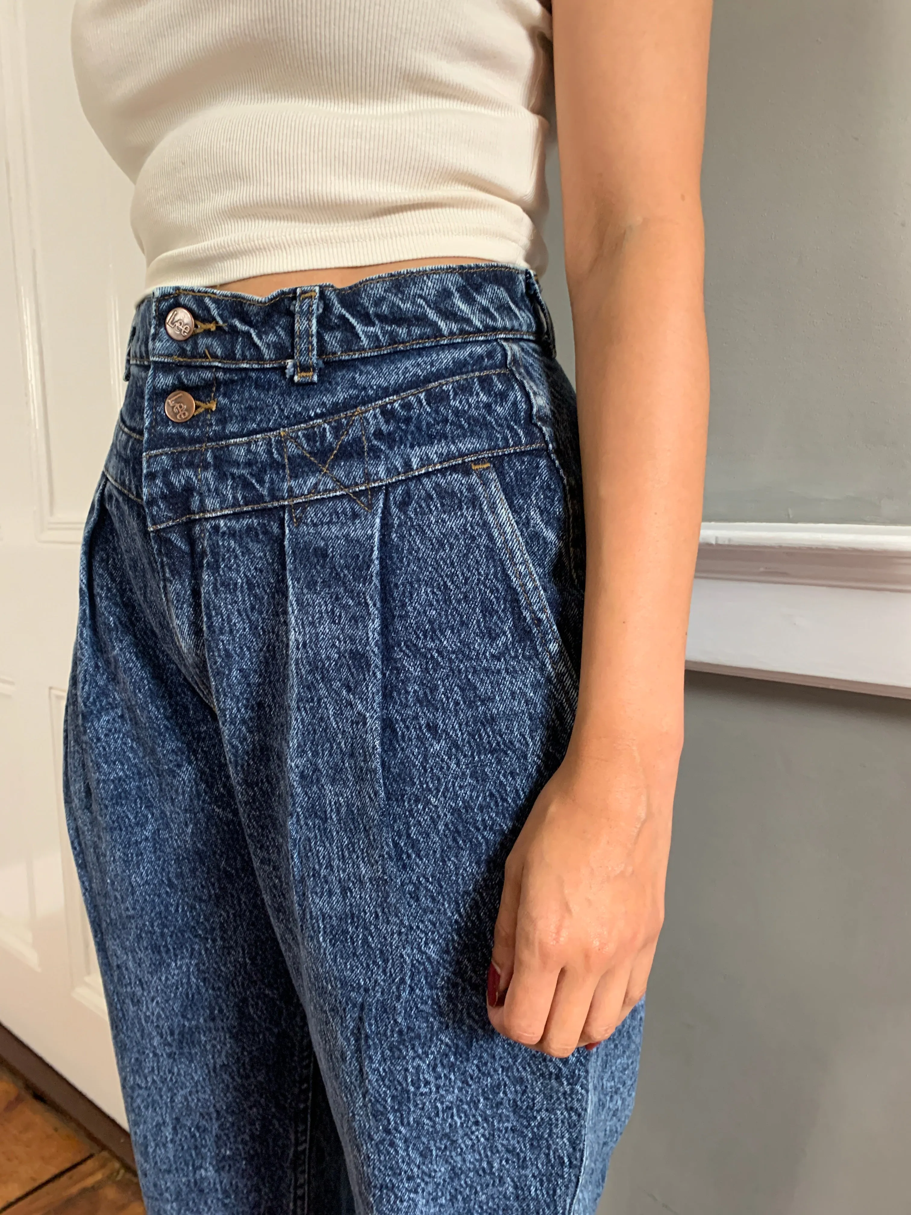 Vintage Lee stonewash seamed jeans W28