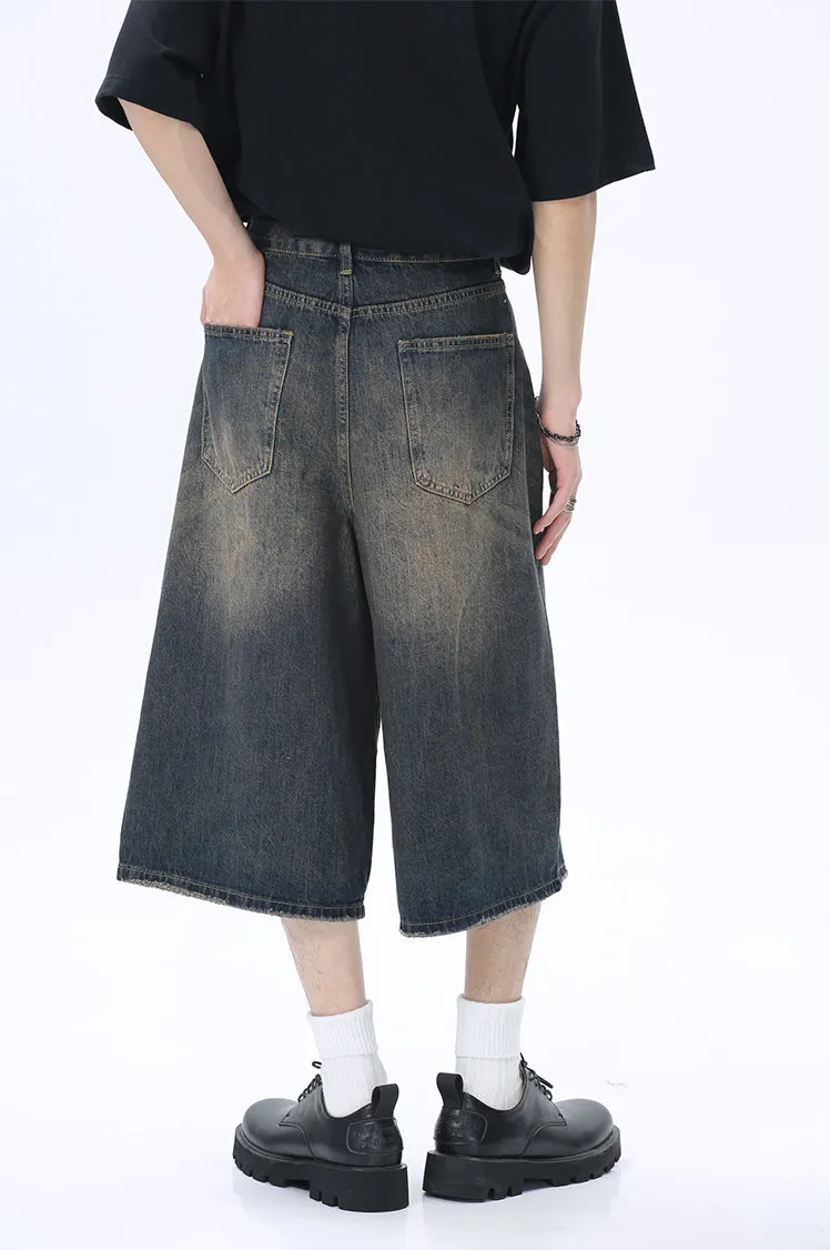 Wide-Leg Denim Culottes