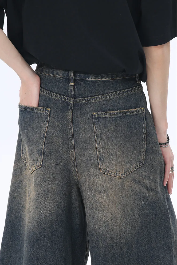 Wide-Leg Denim Culottes