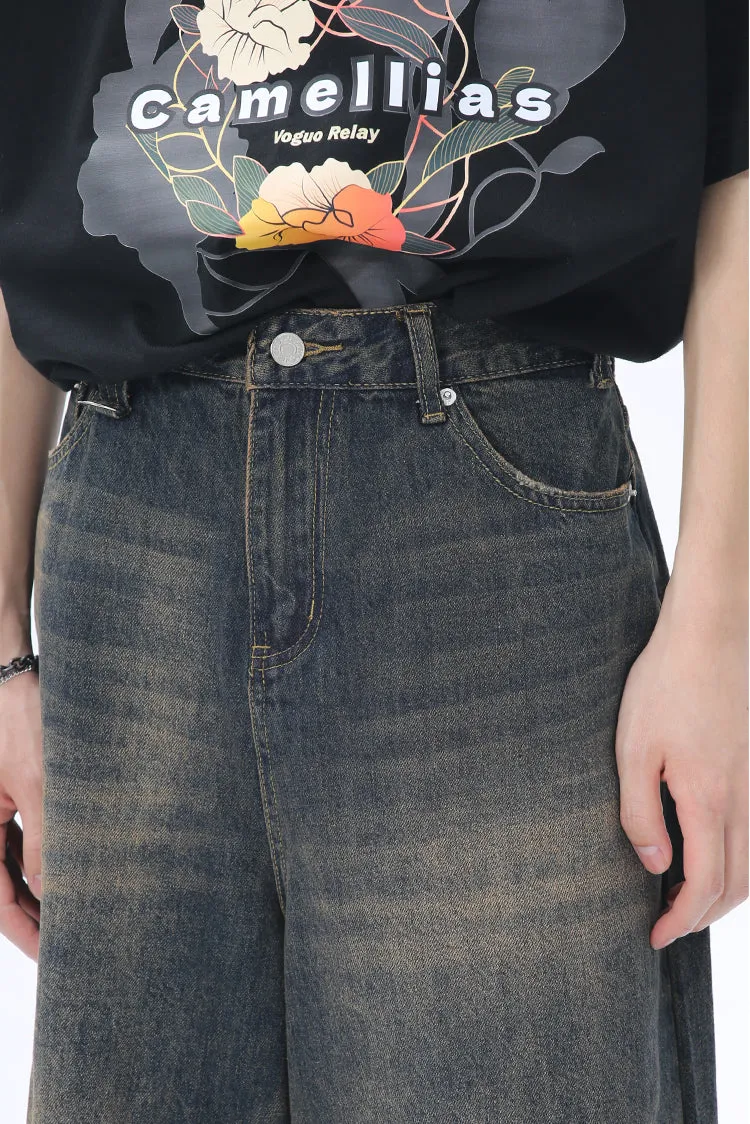 Wide-Leg Denim Culottes