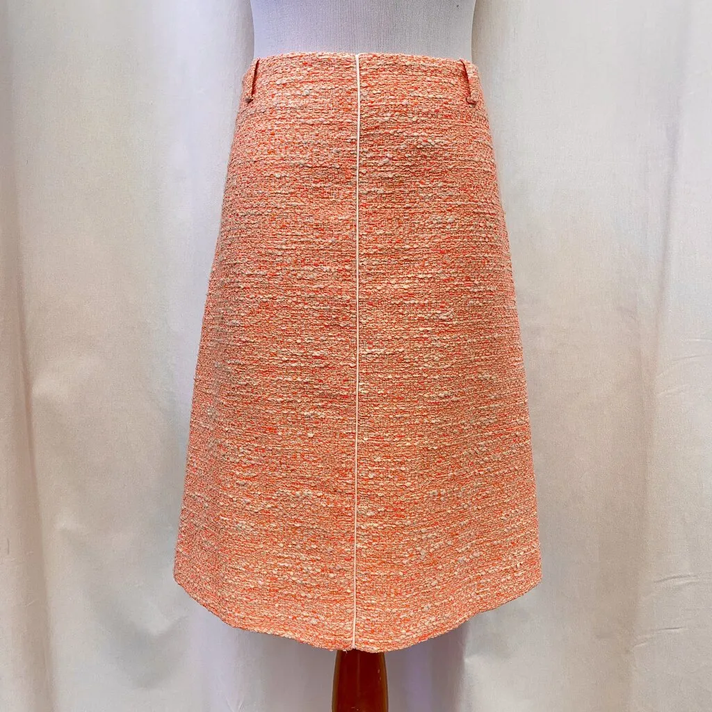 women Hugo Boss Hugo Boss Neon Orange & Cream Tweed Pencil Skirt Size 8 Orange Skirt 8