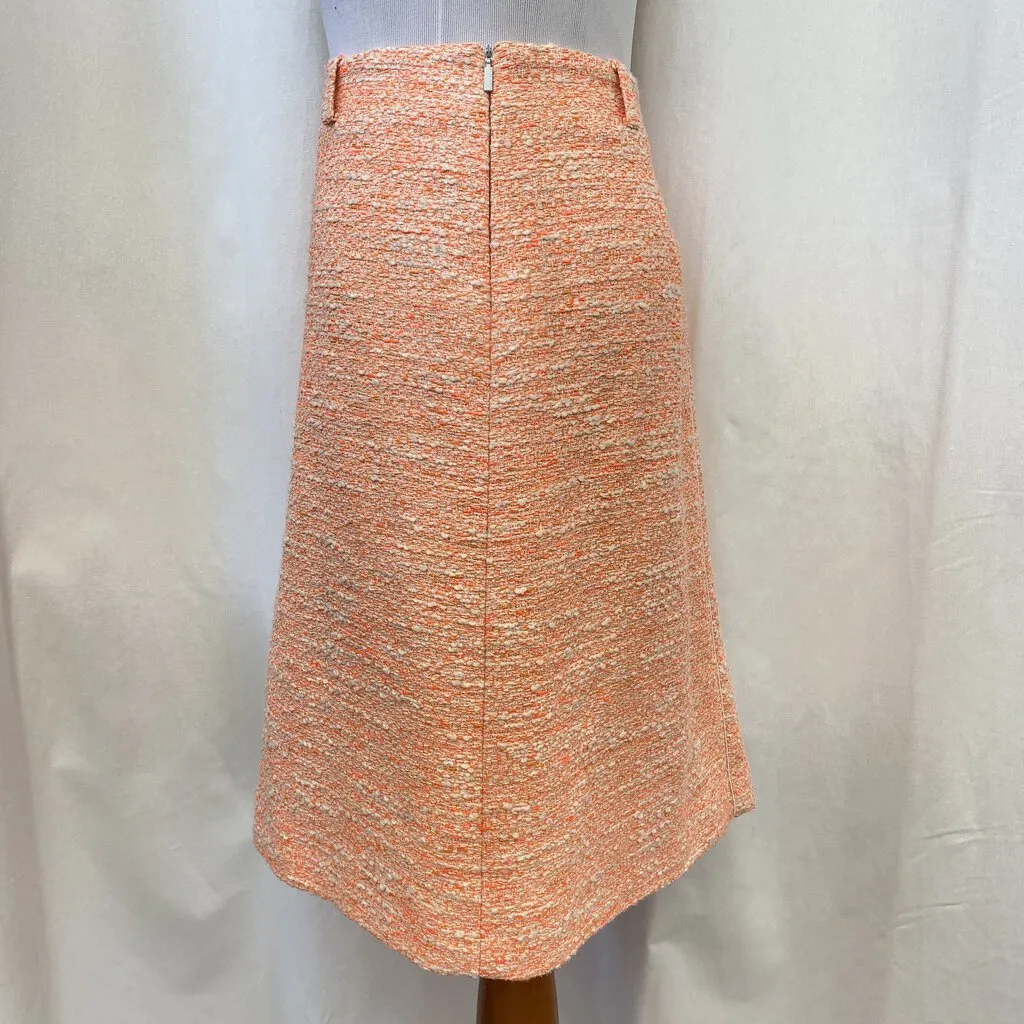 women Hugo Boss Hugo Boss Neon Orange & Cream Tweed Pencil Skirt Size 8 Orange Skirt 8