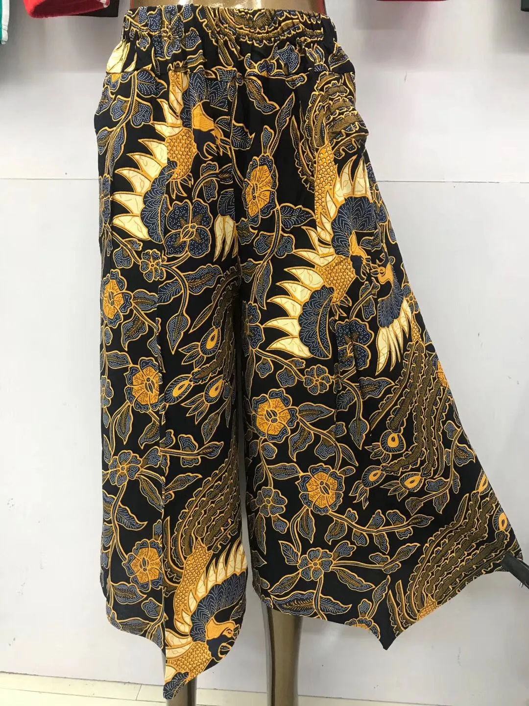 Women Pants Cultural Cotton Blend Wide Leg Elderly Mom Summer Popular Culottes