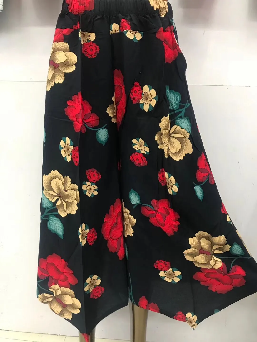 Women Pants Cultural Cotton Blend Wide Leg Elderly Mom Summer Popular Culottes