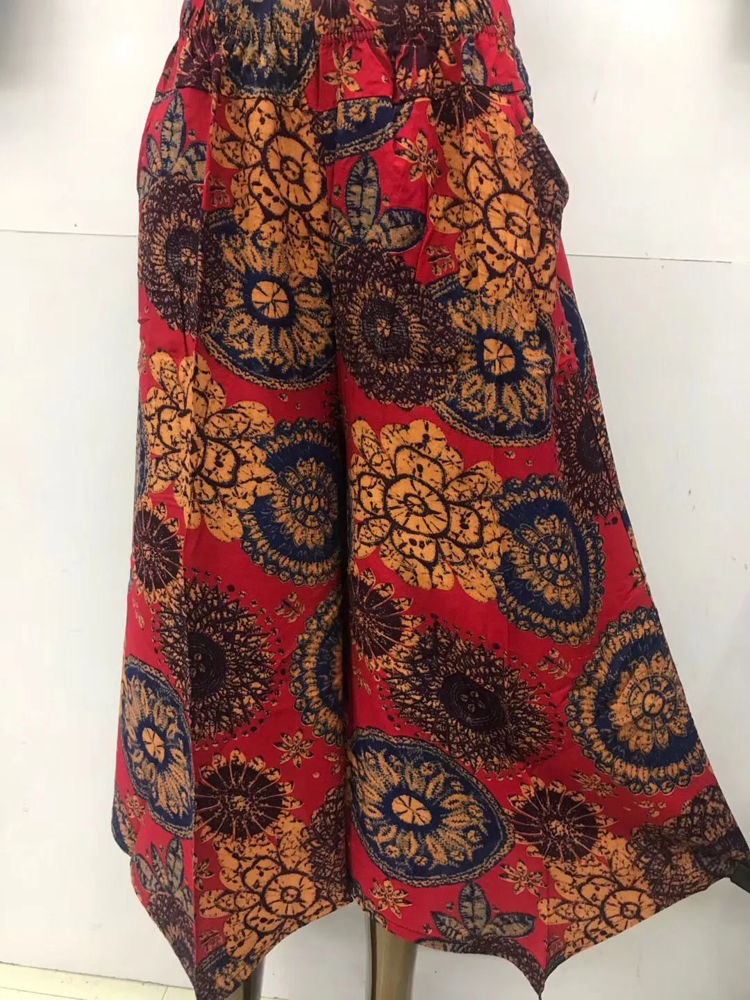 Women Pants Cultural Cotton Blend Wide Leg Elderly Mom Summer Popular Culottes