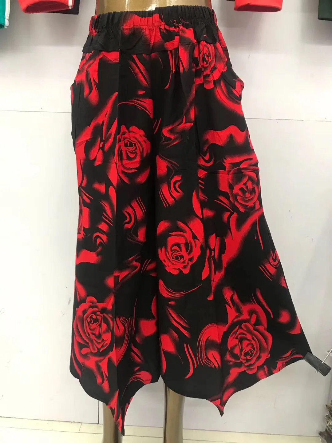 Women Pants Cultural Cotton Blend Wide Leg Elderly Mom Summer Popular Culottes
