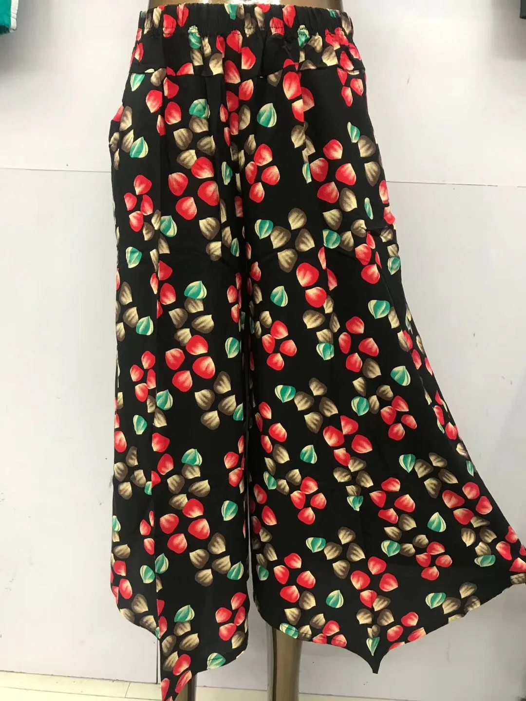 Women Pants Cultural Cotton Blend Wide Leg Elderly Mom Summer Popular Culottes