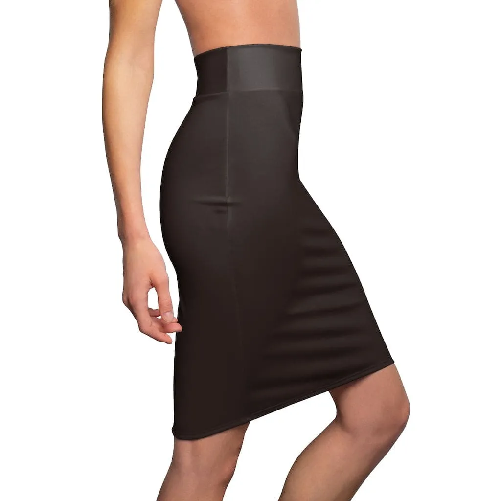 Womens Skirt - Dark Chocolate Brown Pencil Skirt