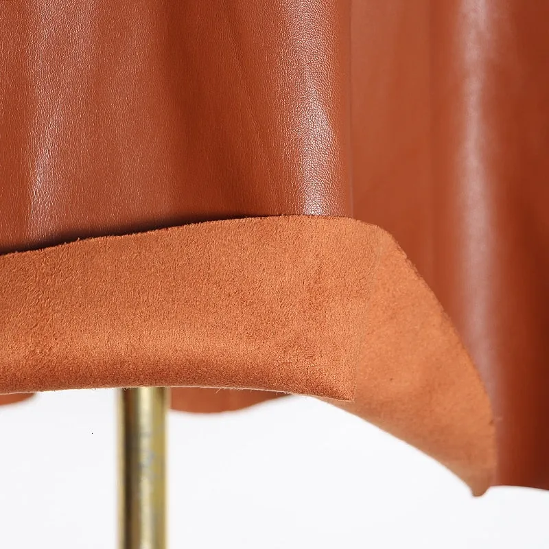Women's Spring Casual PU Leather High-Waist Dress With Tassels