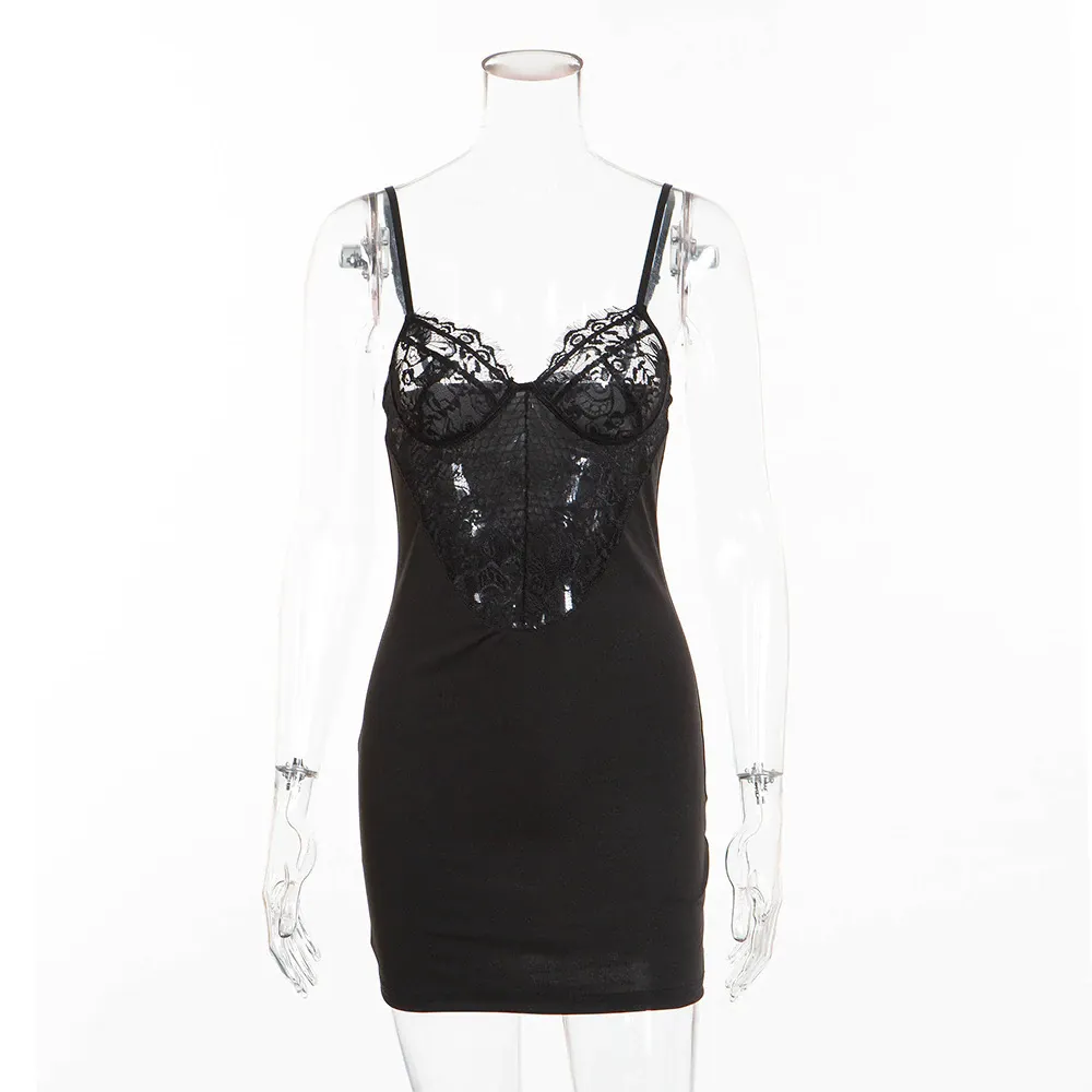 Women's Summer Casual Sheath Lace V-Neck Dress