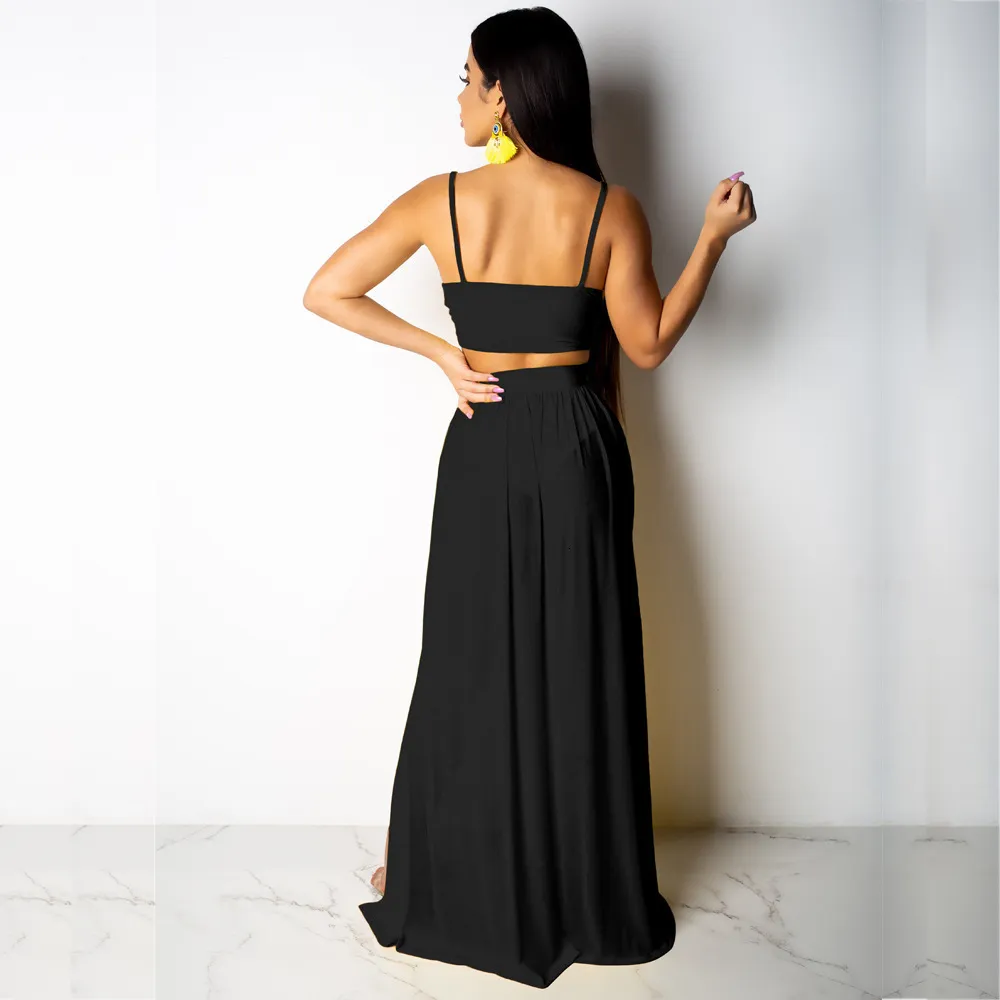 Women's Summer Cotton Sleeveless V-Neck Two-Piece Dress