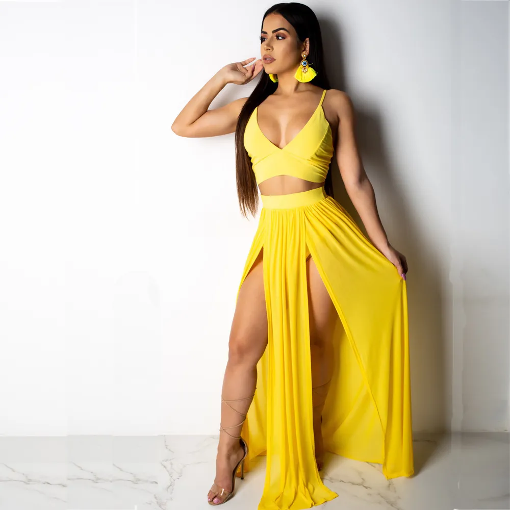 Women's Summer Cotton Sleeveless V-Neck Two-Piece Dress
