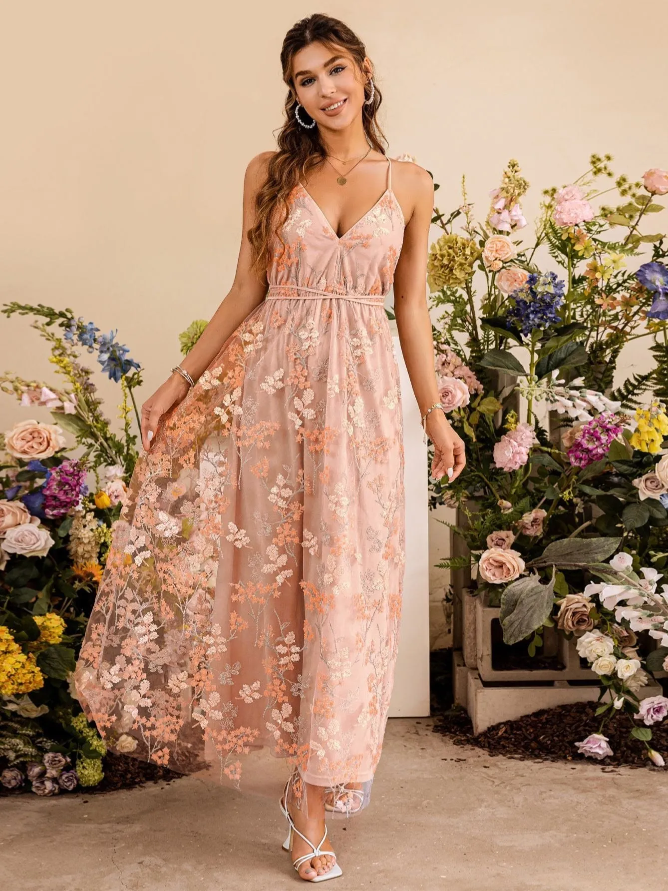 Women's Summer Lace Up Backless Dress
