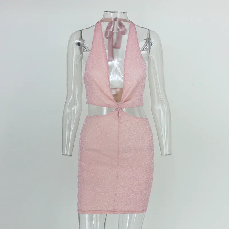 Women's Summer Mesh V-Neck Sheath Mini Dress