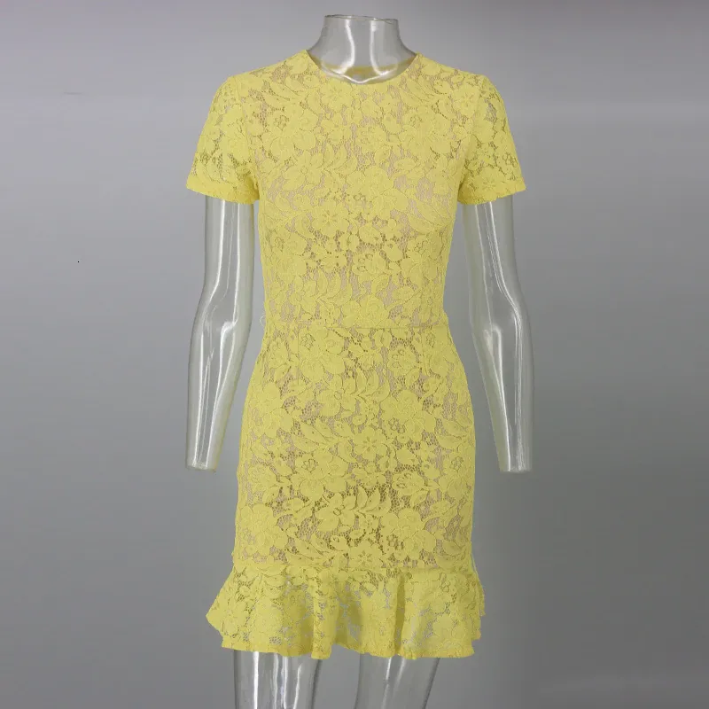 Women's Summer Sheath Backless Lace O-Neck Dress